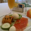 Outdoor breakfast (the other plate was fruit, really).
