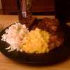 BBQ pork ribs, macaroni & cheese, cole slaw, porter.