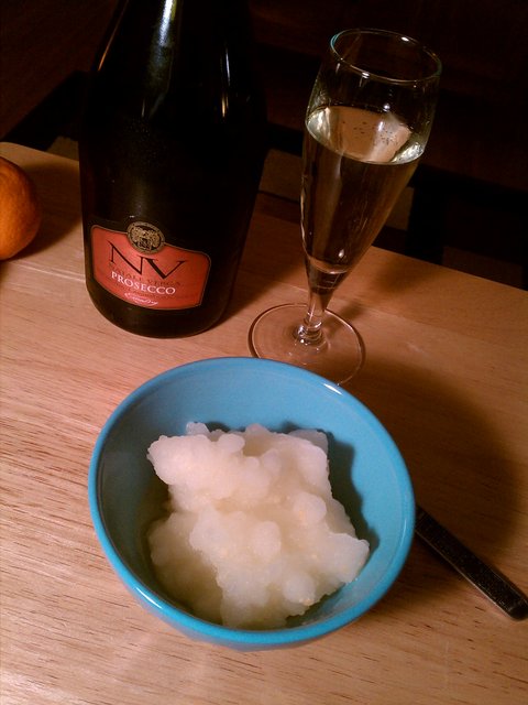 Prosecco and freshly-made lemon basil sorbet to ring in the new year.