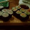 Salmon & avocado roll, tuna roll (not really tuna, but similar, forgot name).