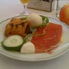 Outdoor breakfast (the other plate was fruit, really).