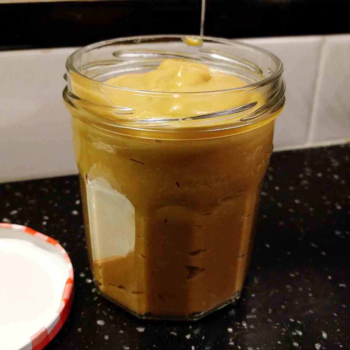 Kaya recipe, final result from the side.